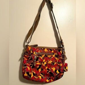 Tyler Rodan Colorful Lear/Floral Patterned Shoulder Bag